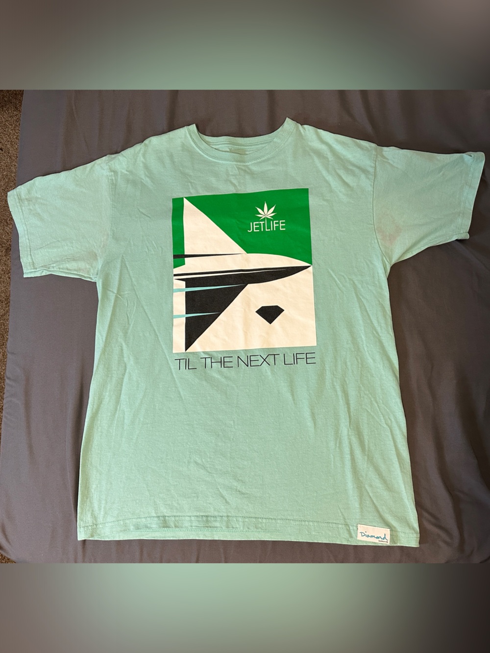 VINTAGE DIAMOND SUPPLY CO - CURREN$Y JET LIFE T-SHIRT (LARGE)